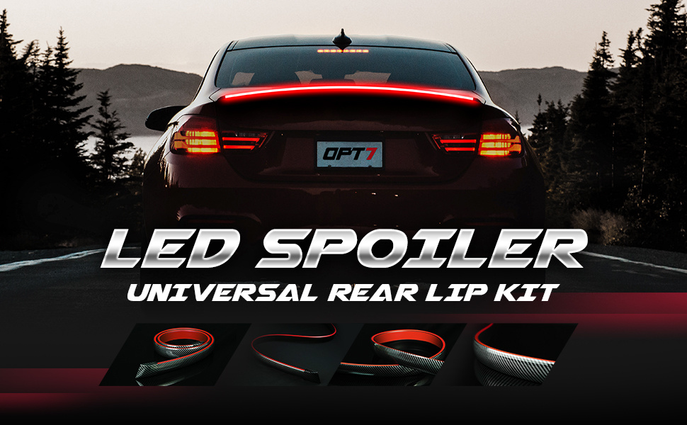 Rear Spoiler Lip Carbon Fiber LED V Tec Asia Automobile